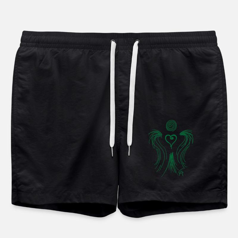 Herzengel grün - Badeshorts - Schwarz