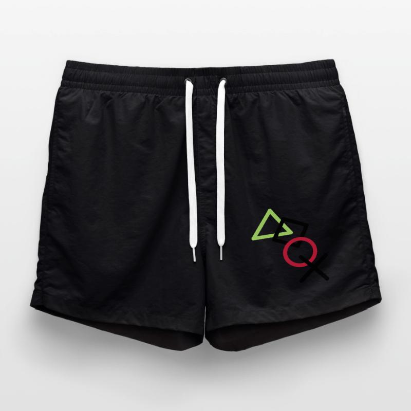 X square triangle icons controller game circle lo Swim Trunks