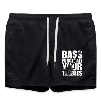 Bass Player Gift BASS FORGET ALL YOUR TREBLES - Short de bain - noir - Devant - AI Model Male 185 light (185cm)