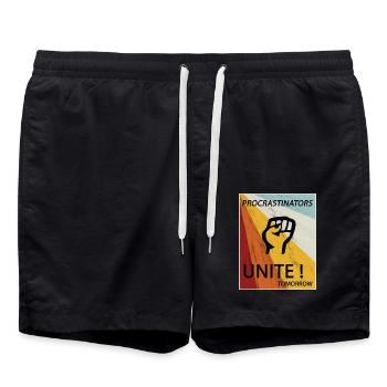 Procrastinators Unite Tomorrow Faul sein Geschenk - Badeshorts - Schwarz - Vorne - AI Model Male 185 light (185cm)
