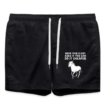 Graphic designer graphic designer artist - Swim Trunks - black - Front - AI Model Male 185 light (185cm)