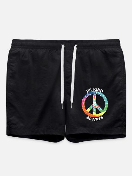 Vær altid venlig Farverig batik fred symbol - Badeshorts - sort