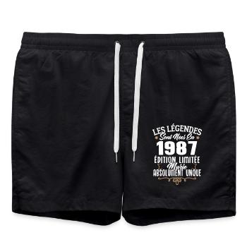 Les légendes sont nées en 1987 édition limitée - Short de bain - noir - Devant - AI Model Male 185 light (185cm)