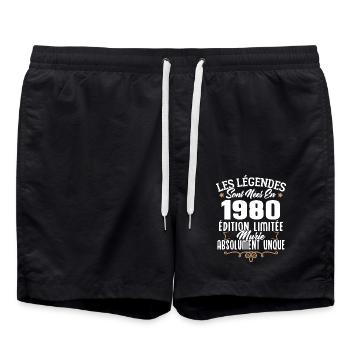 Les légendes sont nées en 1980 édition limitée - Short de bain - noir - Devant - AI Model Male 185 light (185cm)