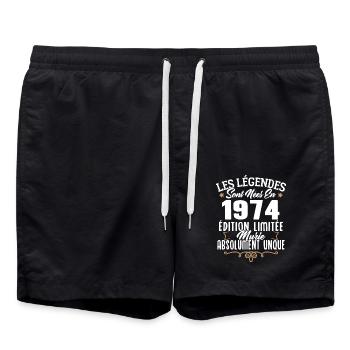 Les légendes sont nées en 1974 édition limitée - Short de bain - noir - Devant - AI Model Male 185 light (185cm)