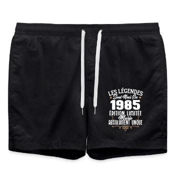 Les légendes sont nées en 1985 édition limitée - Short de bain - noir - Devant - AI Model Male 185 light (185cm)