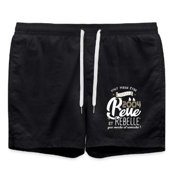 anniversaire 18 ans fille belle et rebelle 2004 - Short de bain - noir - Devant - AI Model Male 185 light (185cm)