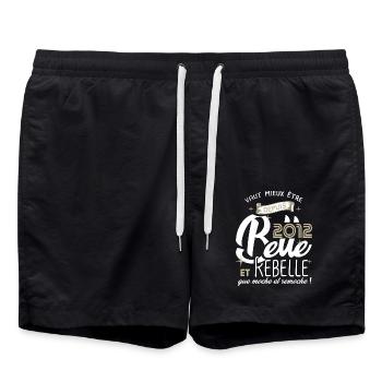 anniversaire 10 ans fille belle et rebelle 2012 - Short de bain - noir - Devant - AI Model Male 185 light (185cm)
