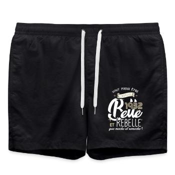 anniversaire 90 ans fille belle et rebelle 1932 - Short de bain - noir - Devant - AI Model Male 185 light (185cm)