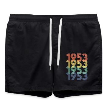 Cool Retro 1953, 70 ans, cadeau de 70e anniversaire - Short de bain - noir - Devant - AI Model Male 185 light (185cm)