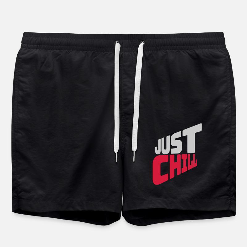 Just Chill Text Logo - Short de bain - noir