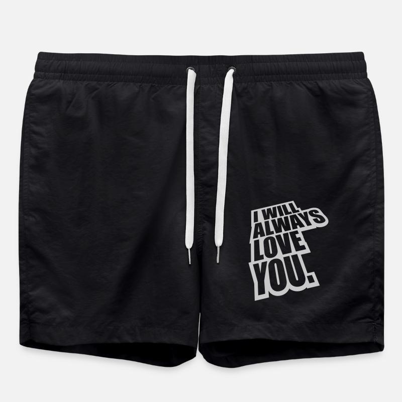 I will always love - Badeshorts - Schwarz