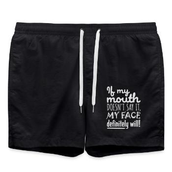 my face definitely will - Swim Trunks - black - Front - AI Model Male 185 light (185cm)