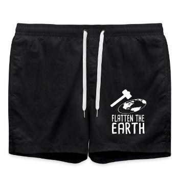 Flatten The Earth - Badeshorts - Schwarz - Vorne - AI Model Male 185 light (185cm)
