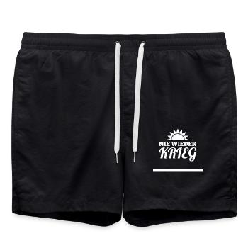 nie wieder Krieg - Badeshorts - Schwarz - Vorne - AI Model Male 185 light (185cm)