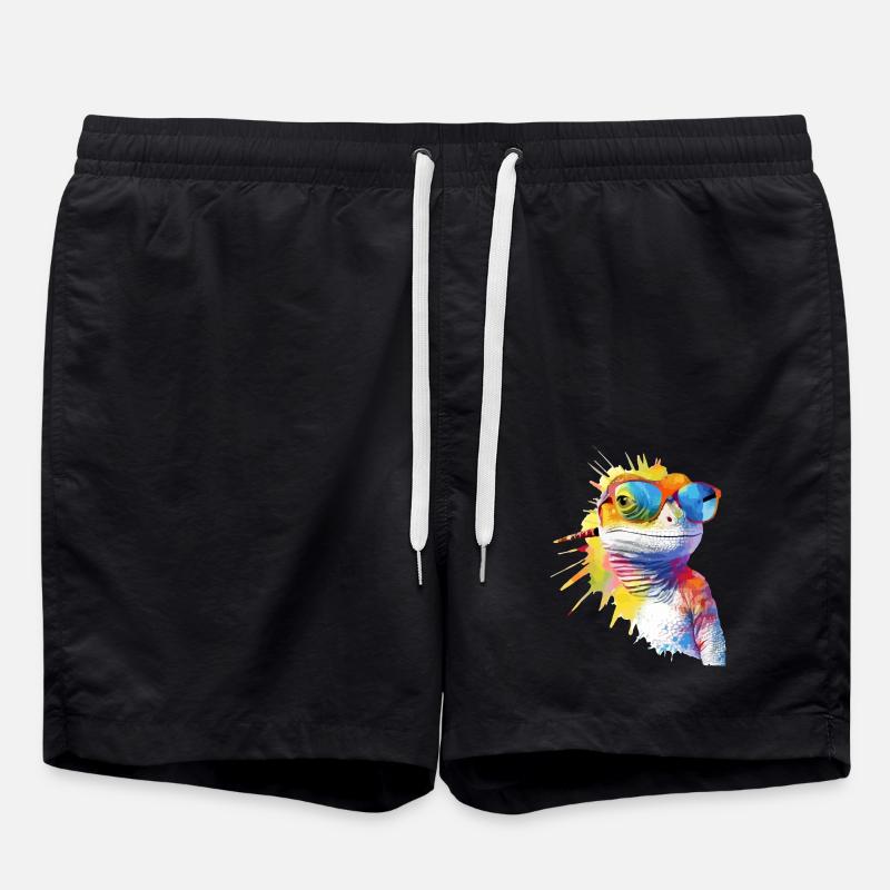Pik the lizard - Swim Trunks - black