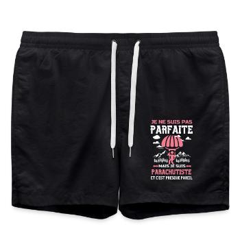 Femme parfaite parachutiste - Short de bain - noir - Devant - AI Model Male 185 light (185cm)