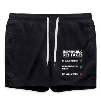 Checkliste schlechte Laune - Empfehlung des Tages - Badeshorts - Schwarz - Vorne - AI Model Male 185 light (185cm)