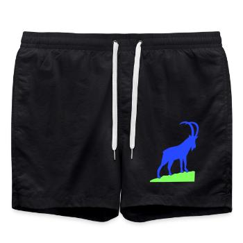 steinbock - Badeshorts - Schwarz - Vorne - AI Model Male 185 light (185cm)