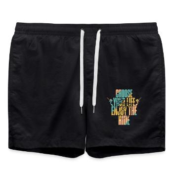 Choose your life, enjoy the ride on the paintball - Swim Trunks - black - Front - AI Model Male 185 light (185cm)