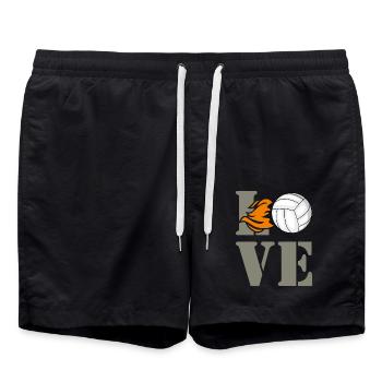 Volleyball LOVE - Swim Trunks - black - Front - AI Model Male 185 light (185cm)