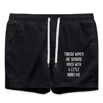 Turkish Women Are Sunshine Mixed With A Hurricane - Badeshorts - Schwarz - Vorne - AI Model Male 185 light (185cm)