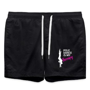La pole dance est ma thérapie - Danse Hobby - Short de bain - noir - Devant - AI Model Male 185 light (185cm)