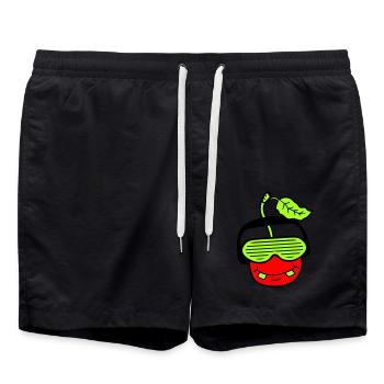 Kirsche DJ Obst Gesicht Grinst Party Club Musik - Badeshorts - Schwarz - Vorne - AI Model Male 185 light (185cm)