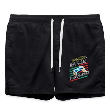 Gamers Keep It Classic - Badeshorts - Schwarz - Vorne - AI Model Male 185 light (185cm)