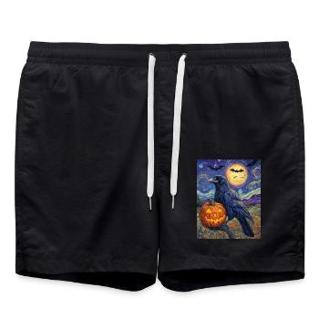 Halloween Geschenk Frauen Kürbis Männer Kinder - Badeshorts - Schwarz - Vorne - AI Model Male 185 light (185cm)