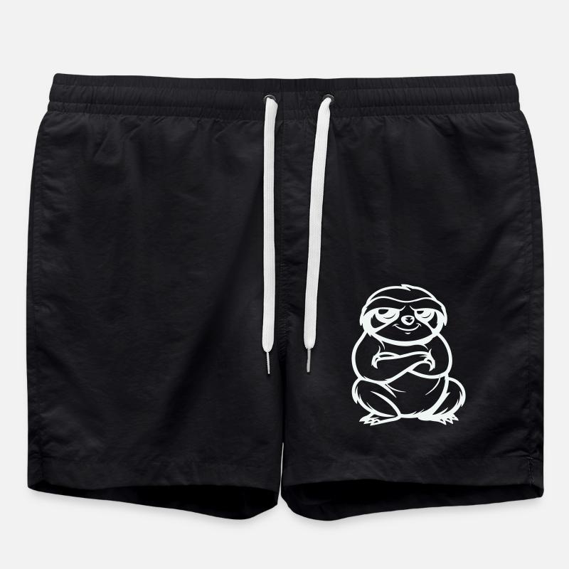Sloth Comic - Swim Trunks - black