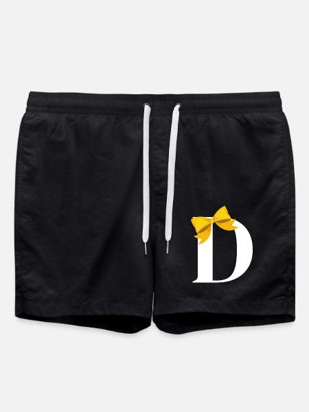 Letter d yellow knot - Swim Trunks - black