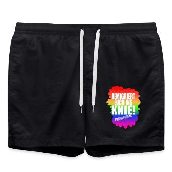 AfD stoppen gegen rechts Demokratie Vielfalt links - Badeshorts - Schwarz - Vorne - AI Model Male 185 light (185cm)