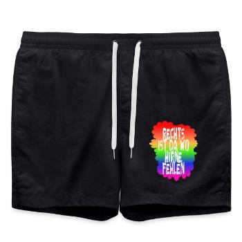 AfD stoppen gegen rechts Demokratie Vielfalt links - Badeshorts - Schwarz - Vorne - AI Model Male 185 light (185cm)