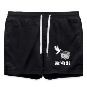 World Peace - Agent in Action - Swim Trunks - black - Front - AI Model Male 185 light (185cm)