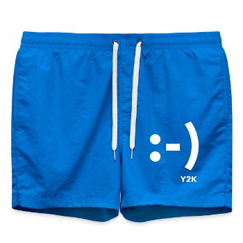 Smile Y2K White - Swim Trunks - cobalt blue - Front