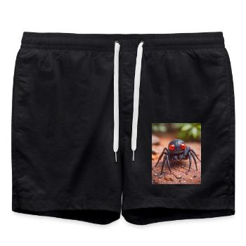 super süße australische Tier Redback Spinne - Badeshorts - Schwarz - Vorne - AI Model Male 185 light (185cm)