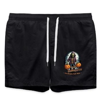 Zombie Happy Halloween Creepy Pumpkins - Swim Trunks - black - Front - AI Model Male 185 light (185cm)
