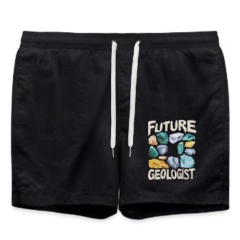 Career as a Future Geologist - Swim Trunks - black - Front - AI Model Male 185 light (185cm)