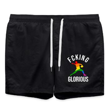 Fcking Glorious Baseball Player - Swim Trunks - black - Front - AI Model Male 185 light (185cm)