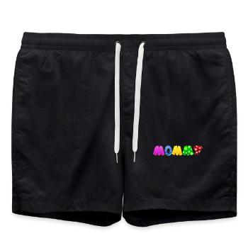 Bébé Parents Enfant Cadeau Dictons Naissance Maman Papa - Short de bain - noir - Devant - AI Model Male 185 light (185cm)