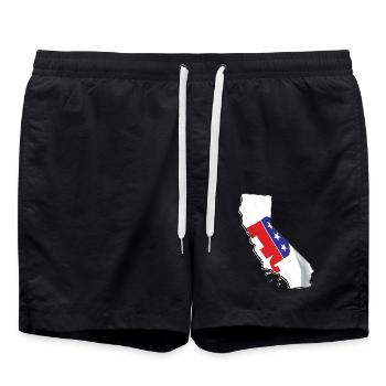 Republican Flag in California State Landkarte - Badeshorts - Schwarz - Vorne - AI Model Male 185 light (185cm)