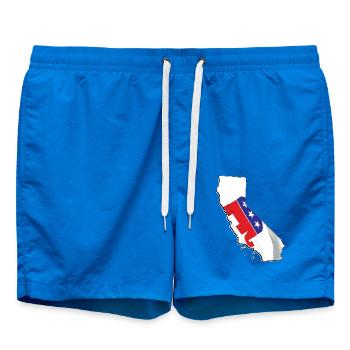 Republican Flag in California State Map - Swim Trunks - cobalt blue - Front