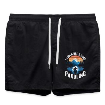 Humor for kayak fans - Swim Trunks - black - Front - AI Model Male 185 light (185cm)