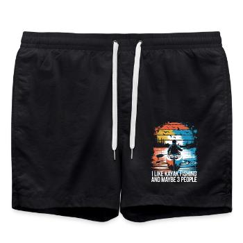 Funny saying for kayak anglers - Swim Trunks - black - Front - AI Model Male 185 light (185cm)