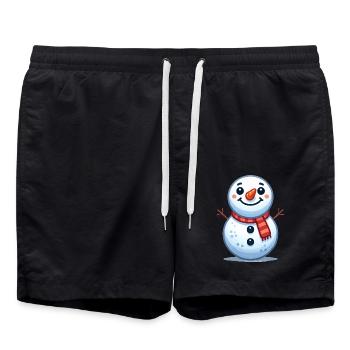 Bonhomme de neige Schneemann - Short de bain - noir - Devant - AI Model Male 185 light (185cm)