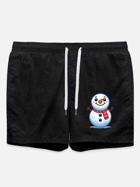 Snowman Schneemann - Badeshorts - Schwarz