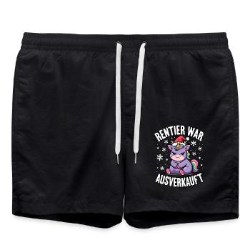 Rentier war ausverkauft Einhorn - Badeshorts - Schwarz - Vorne - AI Model Male 185 light (185cm)