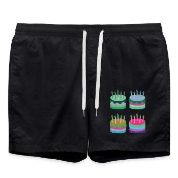 torten bunt - Badeshorts - Schwarz - Vorne - AI Model Male 185 light (185cm)
