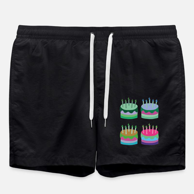 torten bunt - Badeshorts - Schwarz